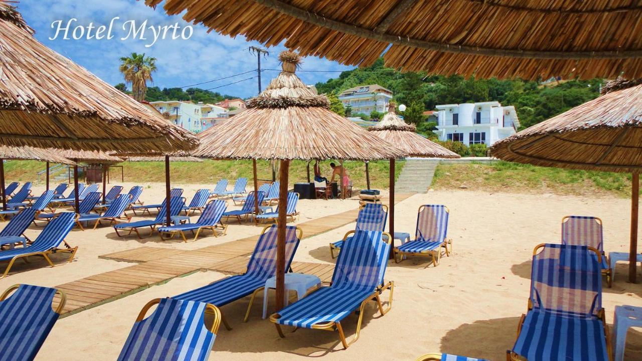 Mirto Beach Hotel & Restaurant Paralia Vrachou Luaran gambar
